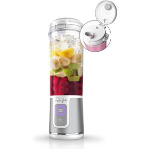 Ninja BC151WH Blast Portable Blender, Cordless, 18oz. Vessel, Personal Blender-for Shakes & Smoothies, BPA Free, Leakproof-Lid & Sip Spout, USB-C Rechargeable, Dishwasher Safe Parts, White