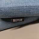 BUYUE Friendly Woven Fabric Magnetic Bar Stool Cushion 2 Piece, Enhanced Anti-Slip Breathable Small Chair Seat Pad for Caf Bistro Stackable Metal Stool (Square, Light Blue)