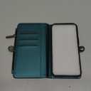 Defencase for iPhone 17 Magnetic Wallet Case Compatible with Magsafe with RFID Blocking Zipper Pocket & Card Holder for Women Men PU Leather Strap Detachable Case for iPhone 17 (6.3 inch), Blue Green