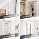 SCWF-GZ 47x14 Mirror Full Body Length Door Hanging/Rope Hang/Wall Mounted Metal Frame Rectangle Mirrors for Bedroom Bathroom Dressing Living Room 47 inch Silver
