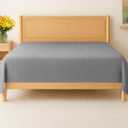 Queen Size Flat Sheet - Hotel Quality Top Flat Bed Sheet Only - Ultra-Soft, Comfy, Breathable & Cooling - Fade & Wrinkle Free - Easy-Care, Stain & Shrink Resistant Bedding - Oeko-Tex - Heathered Grey