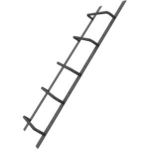 5-Rung Window Well Ladder, Heavy Duty Steel Basement Egress, Fire Escape for Emergency Home Safety (56.2" Lx17.9" W, Straight, Matte Black)