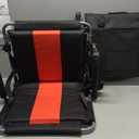 ALPHA CAMP Stadium Seat Chair for Bleachers with Back & Arm Rest (Black Red-2pcs)
