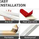 Peel and Stick Wainscoting Panels, 3 Set 20"x27" Wall Molding + 2pcs Chair Rail Trim, Pre-Cut Self Adhesive Premade Molding Panel for Bathroom Hallway Door Nursery Wall, Ready to Assemble, 20"x27" + 39.4"x2 Trim Set