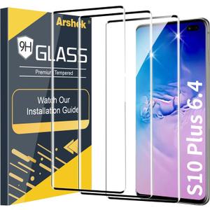 Ultrasonic 1Fingerprint Support, 3D Curved,HD Clear Scratch Resistant for Samsung S10 Plus Glass Screen Protector
