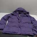 Pursky Women's Warm Winter Thicken Coat Waterproof Cropped Jackets Parka With Removable Hood (Large, Purple)