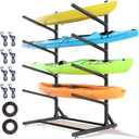 Freestanding Kayak Storage Rack, Heavy Duty Adjustable Stand for Kayaks, SUPs, Paddleboards, Canoes, Weatherproof (4 Levels)