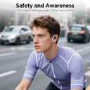 Open Ear Wireless Headphones Air Conduction Earbuds with Mic 42H Playtime Clear Calls LED Digital Display Over Earphones Lightweight Waterproof Secure Earhooks for PC Sports Running Game Business Work