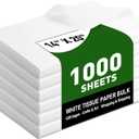 1000 Sheets White Tissue Paper, 14" X 20" Tissue Papers Bulk for Christmas Wedding Birthday Showers Valentine's Day Flower Decoration, Tissue Paper for Gift Bags, Crafts, Packaging, Storage, Art