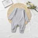 Baby Romper Long Sleeve Pure Cotton Unisex One Piece Jumpsuit, Newborn Clothes Soft Breathable Outfit