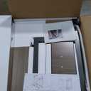 FUNROLUX Folding Dining Table with Storage Rack and 2 Drawers, Movable Kitchen Table Extendable Versatile Table Space Saving Foldable in 3 Forms (Grey)