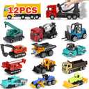 ZHFUYS 12PCS Metal Mini Cars Toy for Kids, Toy Cars for Kids, Trucks Toy Vehicles Set for Toddlers, Party Favors for Toddler Toys,Educational Play, Birthday Gift for Boys Girls (3 Inch)