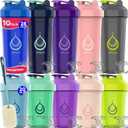 10 PACK, Shaker Bottles with Wire Whisks for Protein Mixes | Leakproof Blender Shaker Bottle Pack| BPA-Free & Dishwasher Safe | 5 Large 28-oz & 5 Small 20-oz shaker bottle | Shaker Cups for shakes (10 Pack, 28oz & 20oz, Blue,Purple,Green,Grey,Yellow,Navy)