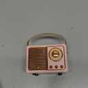 Retro Bluetooth Speaker, Wireless Mini Portable Speakers Vintage Radio Support USB/TF Card/AUX, Cute Bluetooth Speaker for Kitchen Desk Bedroom Office, Birthday Gifts for Women Teenage, Pink