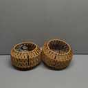 2 Pack Plug in Pendant Light Rattan Hanging Lamp with Switch,Mini Rattan Boho Semi Flush Mount Ceiling Light,Hand Woven Hallway Light Fixtures for Bedroom Entryway