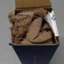 MIULEE Decorative Throw Pillow Covers Neutral Linen Fringe Throw Pillows Set of 2 Cocoa Brown Boho Farmhouse Cushion Covers for Couch Sofa Bed Living Room Spring Home Decor 20x20 Inch