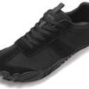 UBFEN Sneakers Barefoot Shoes for Womens Mens Minimalist Trail Running Hiking Comfortable Walking Pure Black US Size 13 Women/11 Men