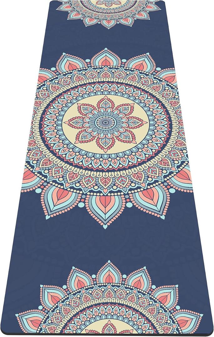 nuveti Yoga Mat Print Extra Thick TPE Non Slip Fitness Exercise Mat with Carrying Bag,72"x24" Extra Thick 6MM Exercise & Workout Mat for Yoga, Pilates Fitness and Floor Exercises