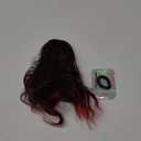 FESHFEN Ponytail Extensions, Drawstring Ponytails Hair Extension Black Ombre Red Long Curly Wavy Hair Piece Synthetic Pony Tail Hairpieces for Women, 18 inch (18 Inch, Black Ombre Red)