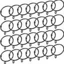 uxcell 28 PCS Openable Curtain Rings Metal Eyelet Hangers Ring 1.5 Inch Interior Diameter for Drapery Curtain Rods Black