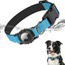 IP68 Waterproof AirTag Dog Collar  Heavy Duty Reflective Padded Design with Integrated AirTag Holder for Small, Medium & Large Dogs  Comfortable & Durable, Size M (12.6"-17.1"), Blue