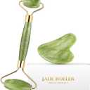 Jade Roller & Gua Sha Set Facial Massager for Eyes, Neck and Whole Body Muscles, Can Eliminate Puffiness, Wrinkles, Tighten The Skin, Relax The Muscles of Gua Sha Massage Tools