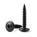 #82-1/2'' (80 Pack) Truss Head Wood Screws Quick Metal Self-Tapping Screws Black Oxide 410 Stainless Steel