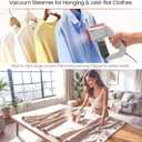 Vacuum Steamer for Clothes, 2000Pa&3600Pa Suction Handheld Clothes Steamer,2 in 1 Portable Travel Steamer for Clothes,Garment Steamer With 122ml Water Tank (for 110-120V) (Pearl White)