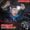 Headlamp Rechargeable 6Pack, 3000 Lumen Ultra-Light Bright Headlamp Flashlight with White Red Light, LED Headlight Motion Sensor, 5+5 Mode for Outdoor Camping Fishing Running Hiking (6)