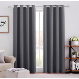 HOMEIDEAS Grey/Gray Blackout Curtains for Bedroom 52 X 96 Inch Long 2 Panels Set Room Darkening Curtains/Drapes, Soundproof Thermal Grommet Window Curtains for Living Room