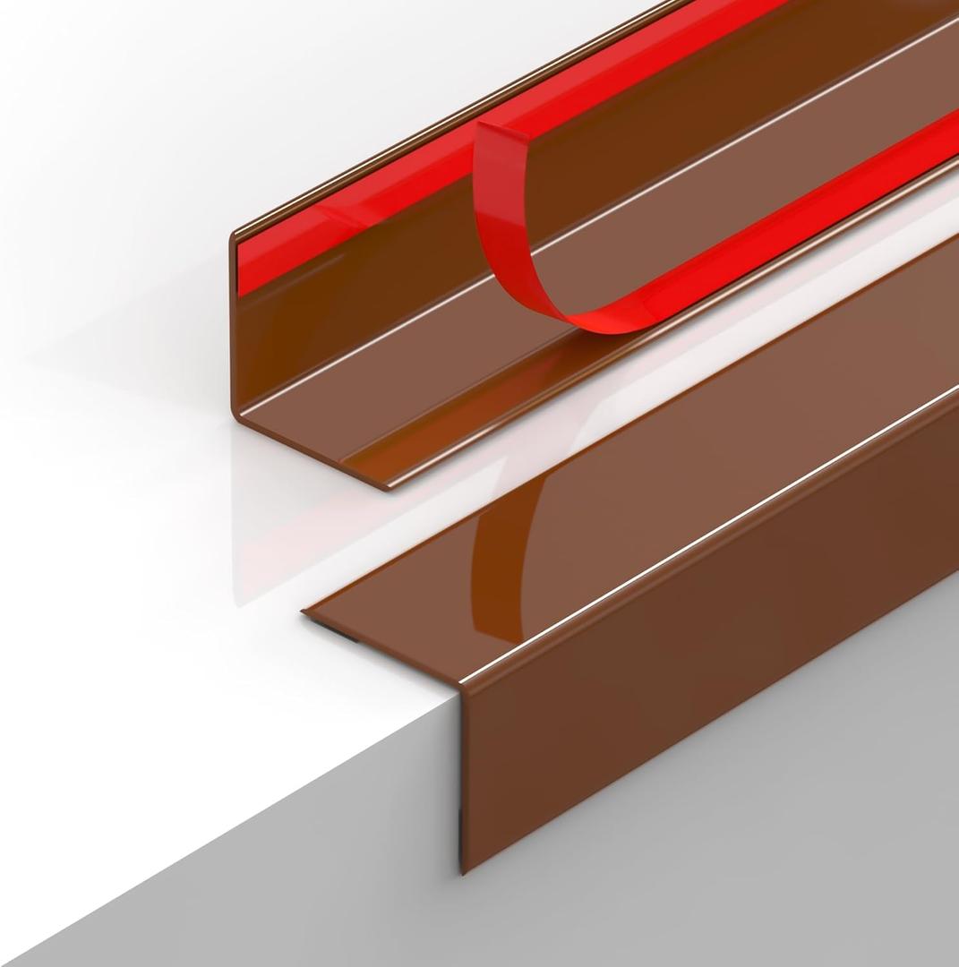 2PCS Wall Corner Protectors Guards - Self Adhesive Corner Protector & Corner Guards for Walls Edge Protection, Easy to Apply - No Tools Needed(Brown, 47.24"x1.18")
