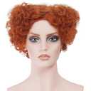 12 Inches Auburn Short Curly Wavy Orange Wigs for Women Copper Red Wavy Wig with Synthetic Natural Ginger Wig for Movie Anime Costumes Cosplay,Halloween,Daily Use