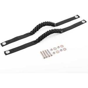 Savadicar 2 Pack Paracord Roll Bar Grab Handles for 2018-2024 Jeep Wrangler JL JLU 4XE & Gladiator JT, Comfortable Cylindrical Weave for Secure Grip, Essential Interior Accessories, Black