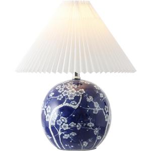 JONATHAN Y Shishen Table Lamp Chinoiserie Orb Ceramic 19.5", Navy/White
