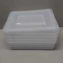 OMNISAFE Plastic Storage Bin with Lid, Stackable Design, Clip Box for Crafts, Supplies and Office Items Container (4 Pack 10 Quart)