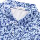 BOJIN Men's Print Golf Polo Shirts 167A Blue Pattern 3X (XXXL)