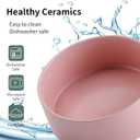 Pink Raised/Elevated Ceramic Dog Bowl for Small Medium Sized Breeds,Dog Food Water Bowl with Stand,6 in Non Slip Heavy Pet Feeding Dish 3.6 Cups/ 850 ml /28 OZ