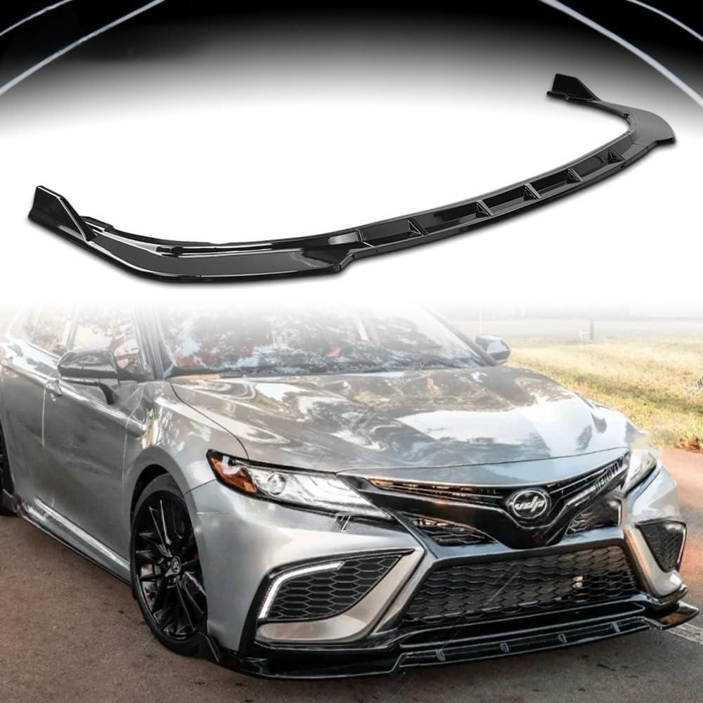Front Bumper Lip Fit for Toyota Camry 2021-2023 Facelift SE XS,3 PCS Front Bumper Lip Body Kit Spoiler Compatible with 2021-2023 Toyota Camry Facelift SE XS Front Splitter, Gloss Black