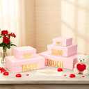 Kolldenn 5 Senses Gift Boxes for Him Her Five Senses Gift Bags Nesting Gifts Box with Lid for Valentine's Day Wedding Anniversary Birthday Party Decor for Husband Boyfriend 5.1'' to 13.8''(Pink)