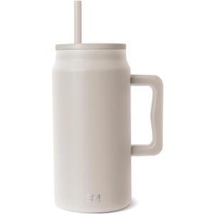 Simple Modern 50 oz Mug Tumbler with Handle and Straw Lid | Reusable Insulated Stainless Steel Large Travel Jug Water Bottle | Gifts for Women Men Him Her | Trek Collection | Almond Birch