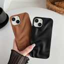 Caseative for iPhone 15 Case,Water Ripple Pattern Wave Phone Case (Wine Red)