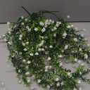 WEISPARK Artificial Hanging Flowers, 4pcs Fake Eucalyptus Vine Faux Flower Greenery Garland Plastic Plants for Indoor Outdoor Wall Garden Wedding Home Party Decor (White)