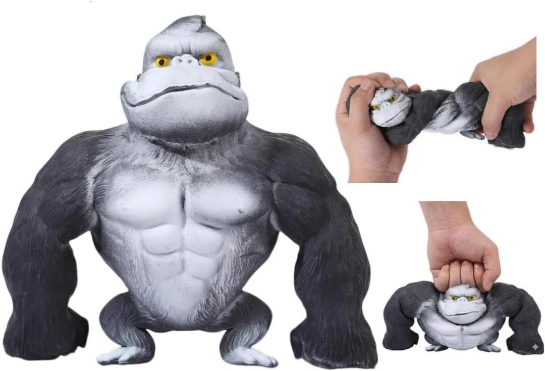 Stretchy Gorilla Toy - Christmas Stocking Stuffer for Kids & Adults - TPR Sand Filled Sensory Stress Relief & Fidget Toy - Fun Stretching Prank Gift