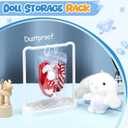 Skylety Doll Garment Rack with 15 Pcs Clothes Hanger for 17cm Doll Clothes Suit, Plastic Hanging Storage Bags with Hanger, Mini Hangers Wardrobe Accessories for Dollhouse Shower Supplies