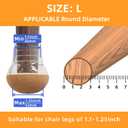 Desk and Chair Leg Protection Cover, Leg Cap, Felt Pad, Prevents Scratches on Floors, Silent, Shedding Prevention, Silicone, Compatible (Leg Shape), Round Shape, Square Shape (Transparent Round, Large