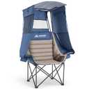 Huskfirm Camping Chair with Canopy Shade, Folding Chair with Canopy Blue, Standard