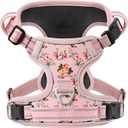 Timos No Pull Dog Harness, Release at Neck Reflective 3 Snap Buckles Adjustable No Choke Pet Vest with Front & Back 2 Leash Clips, Soft Padded Control Training Handle for Small Medium Large Dogs (Medium (Pack of 1))