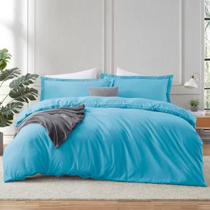Hearth & Harbor Bright Blue Duvet Cover Full Size, 3 Piece Soft Double Brushed Bedding Set, Includes 1 Duvet Cover 80x90 inches with Button Closure and 2 Pillow Shams Hearth & Harbor Bright Blue Duvet Cover Full Size, 3 Piece Soft Double Brushed Bedding Set, Includes 1 Duvet Cover 80x90 inches with Button Closure and 2 Pillow Shams