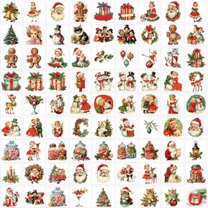Christmas Transfers for Crafts, Rub On Stickers, Vintage Christmas Decals, Rub On Transfer for Wood Ornaments, Crafting Glass Ball, Furniture Canvas, Fabric Project (Santa80)