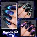 MEET ACROSS 8pcs Cat Eye Gel Nail Polish Set,Soak off UV LED Lamp Gel Nail Polish Cat Eye Gel Set (SET-1, 8pcs) (2 Fl Oz (Pack of 1))